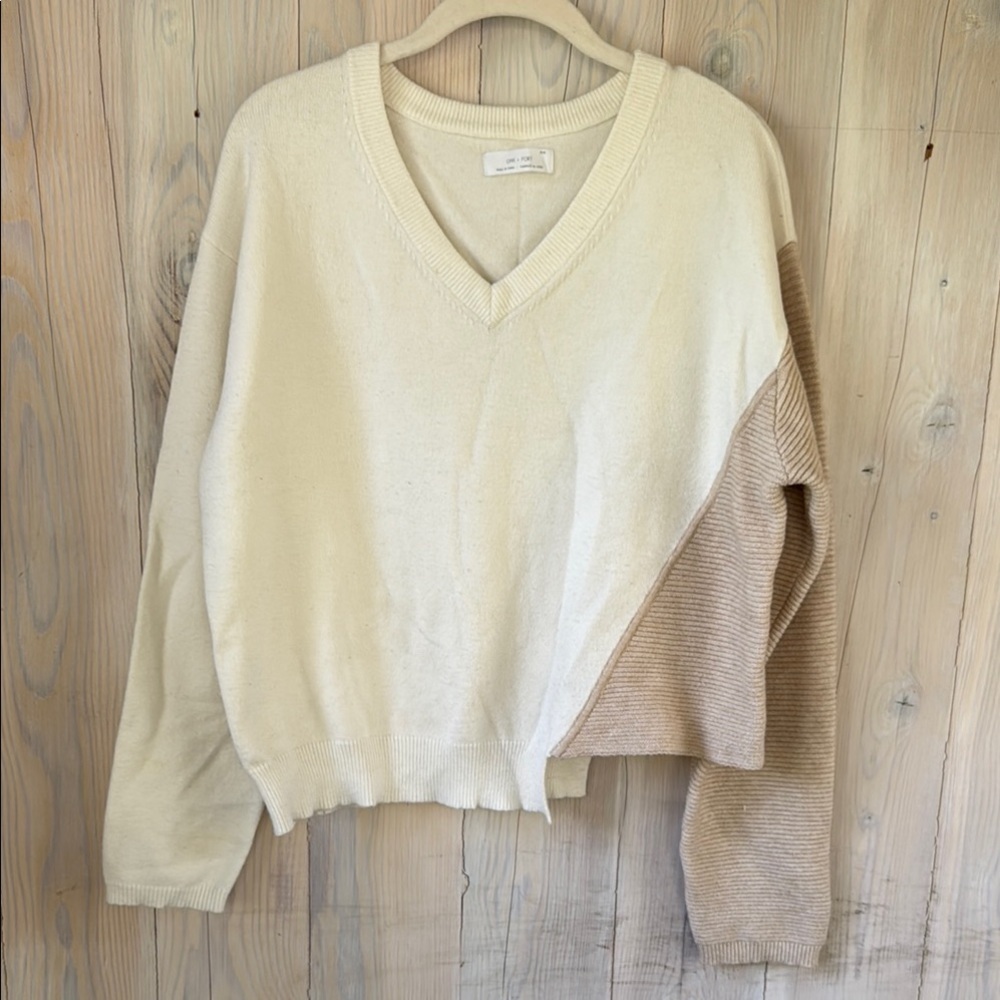 Oak + Fort Asymmetrical sweater size M